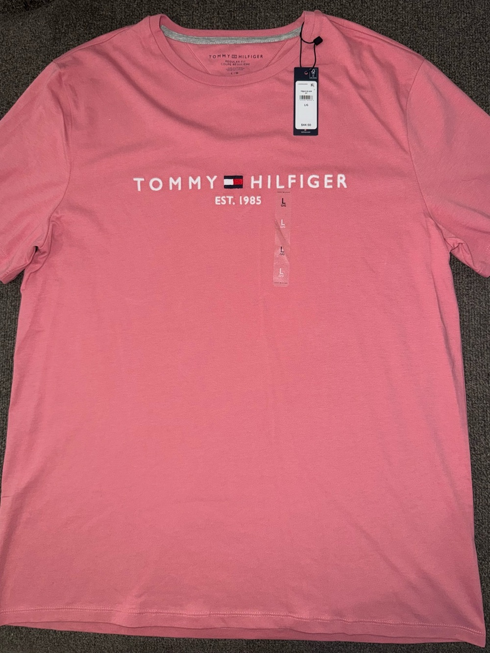 Tommy Hilfiger Pink Logo Crewneck Tee